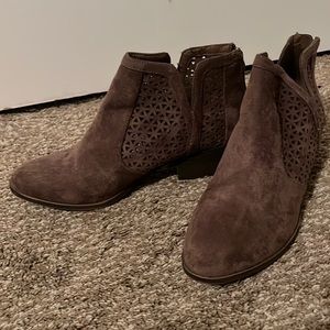 Women’s madden nyc brown ankle boot, stylish, cut out designs on the sides